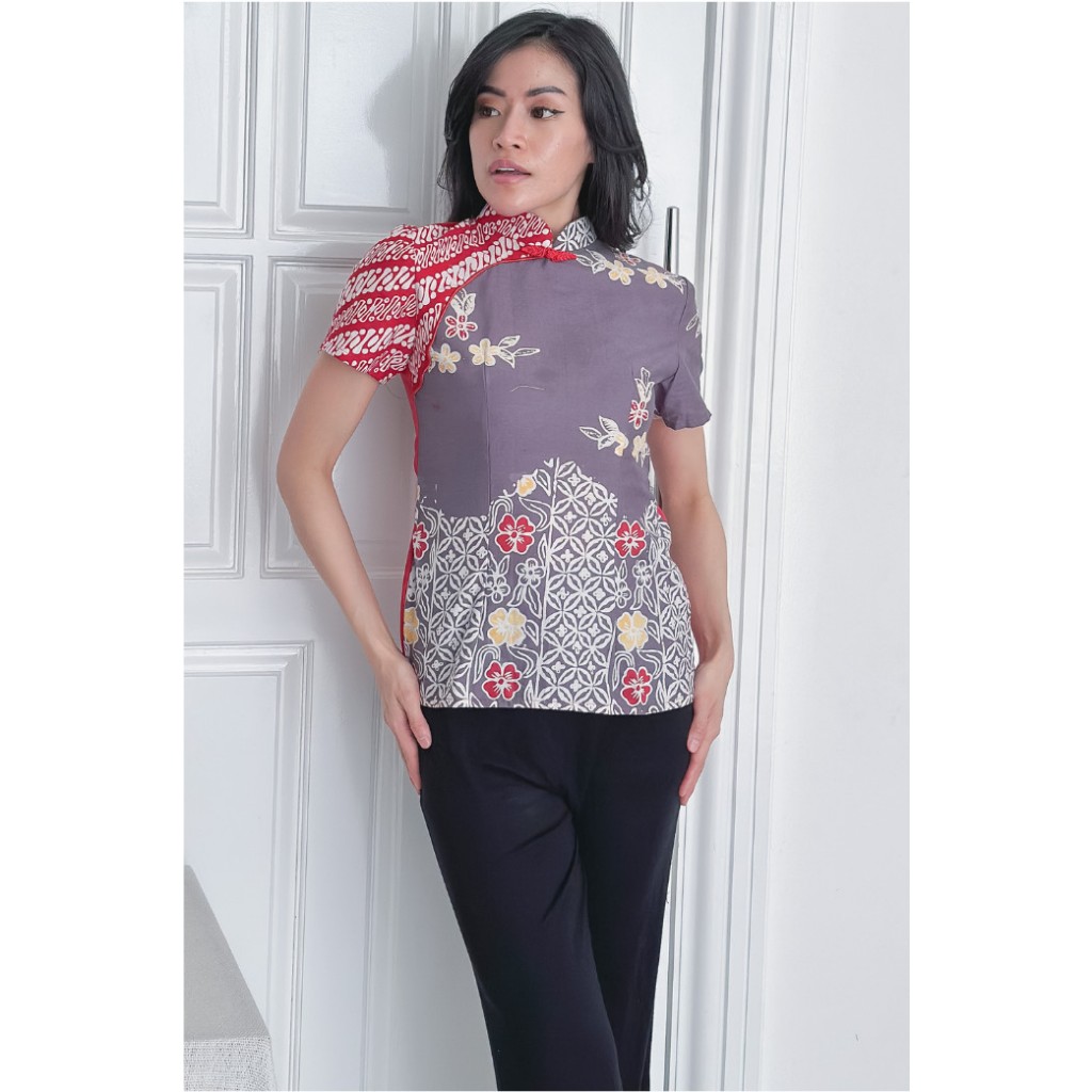 Canna Parang Merah Blouse Batik