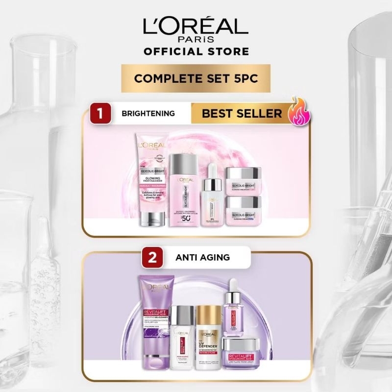 [PAKET HEMAT 5Pcs]L'Oreal Paris Skincare set 5Pcs