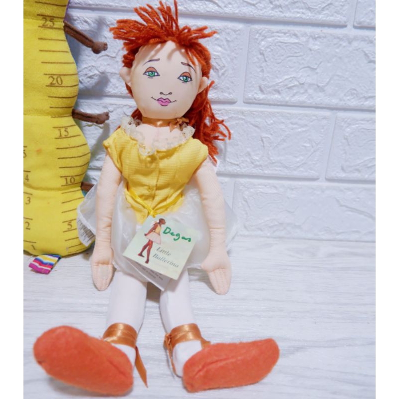 Boneka Vintage Cewek 1997 Rich Frog DEGAS BALLERINA 13" Cloth Rag Doll Plush Redhead Rare