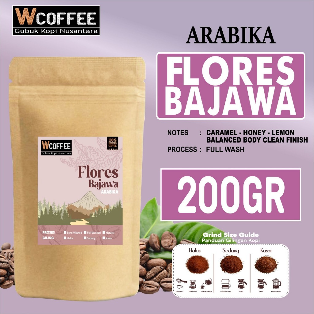 

Kopi Arabika Flores Bajawa Arabica Coffee Bean Biji Bubuk Asli - Biji Kopi