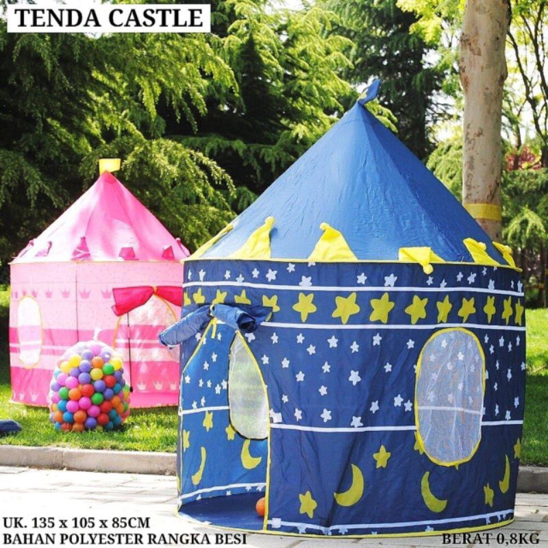 AMN.Tenda Castle Bahan Polyester Rangka Besi UK.135 x 105 85CM