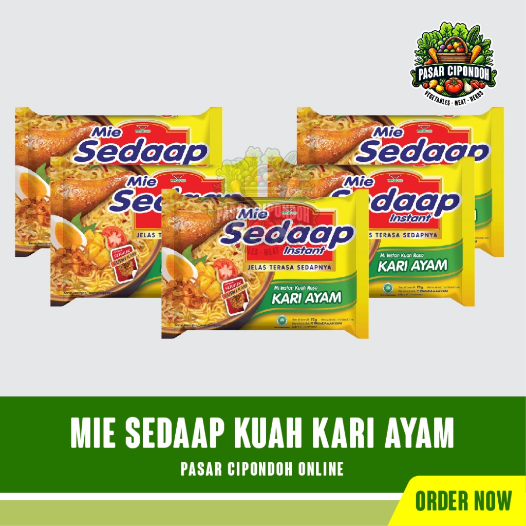 

Mie Sedaap Instant Mi Kuah Rasa Kari Ayam 72 gram 5 Pcs - Pasar Cipondoh Tangerang