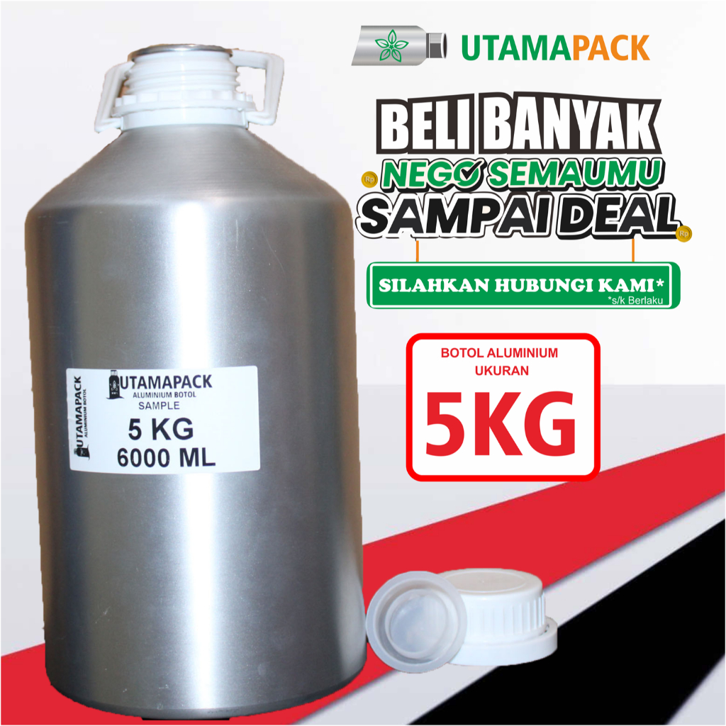 kaleng Baru bibit parfum 5kg / kaleng 5 liter / kaleng bbm / 5kg 5 kg kaleng aluminium baru 6000 ml