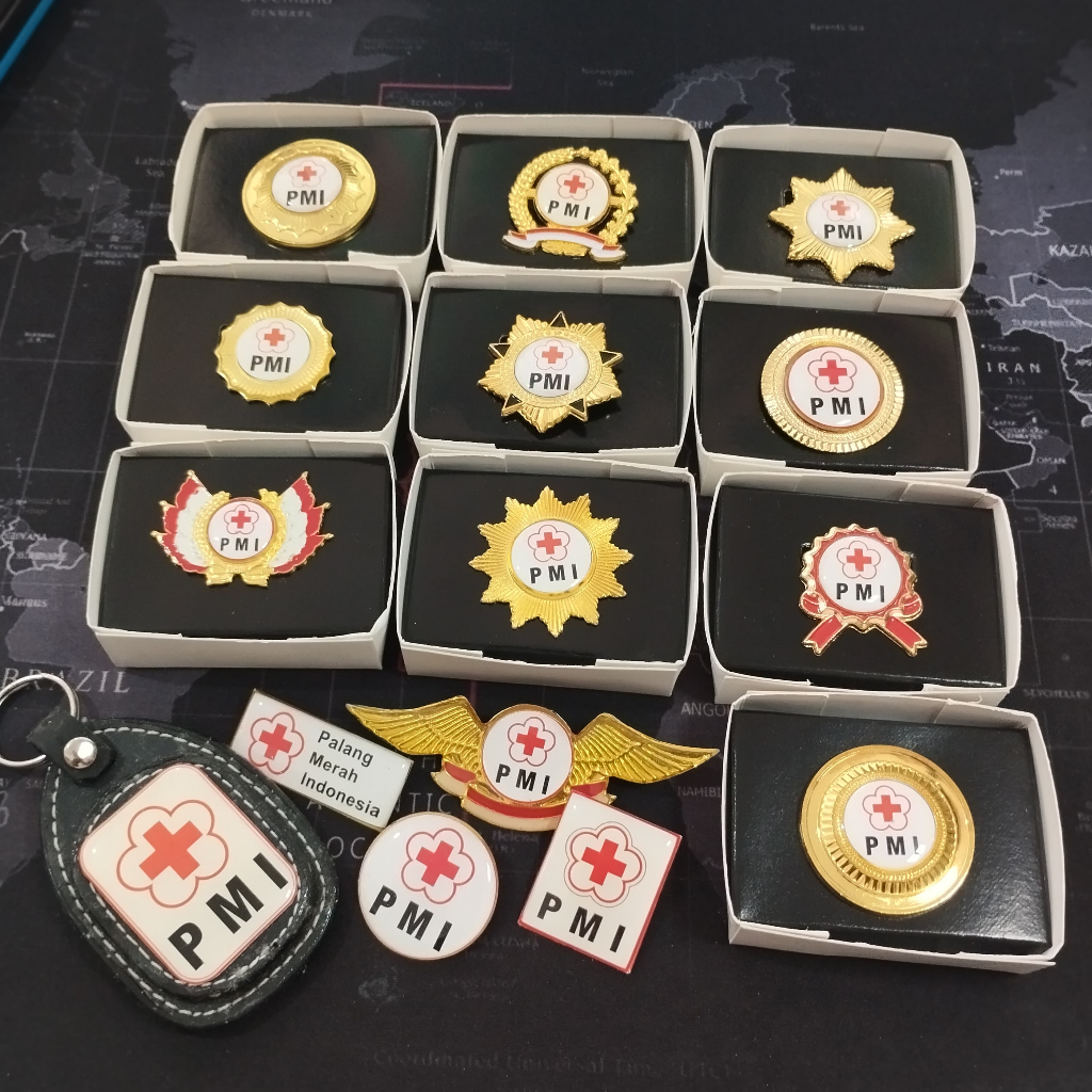 Pin PMI / Aksesoris PMI / Atribut PMI / Palang Merah Indonesia [ foto asli ]