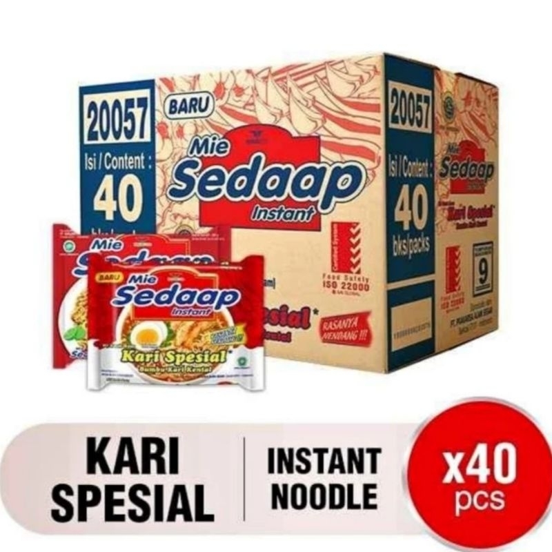 

Mie Sedaap Instan Rasa Kari Spesial 75 gr [ 1 Dus isi 40 Pcs ]