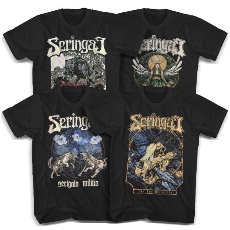 Kaos Band Seringai Hitam Pria Wanita Tebal 24s