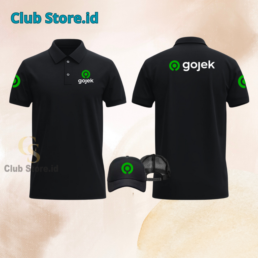 Bonus Topi Baju Poloshirt Lengan Pendek Driver Gojek Online Dan Ojol Kaos Atasan Polo Berkerah Pria 