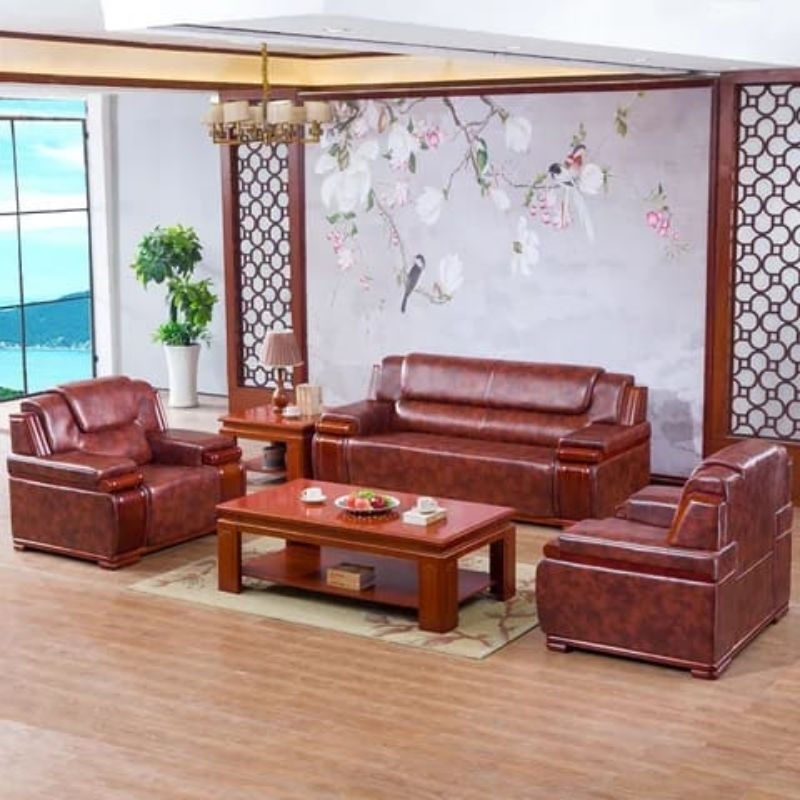 sofa kulit ruang tamu mewah 211 untuk ruang tamu eksklusif