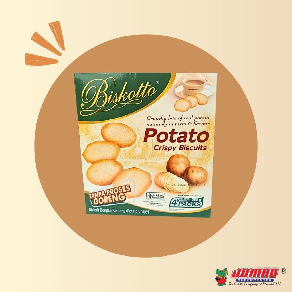 

Biskotto Potato Crispy Biscuits Box 360g - Snack - Makanan Ringan