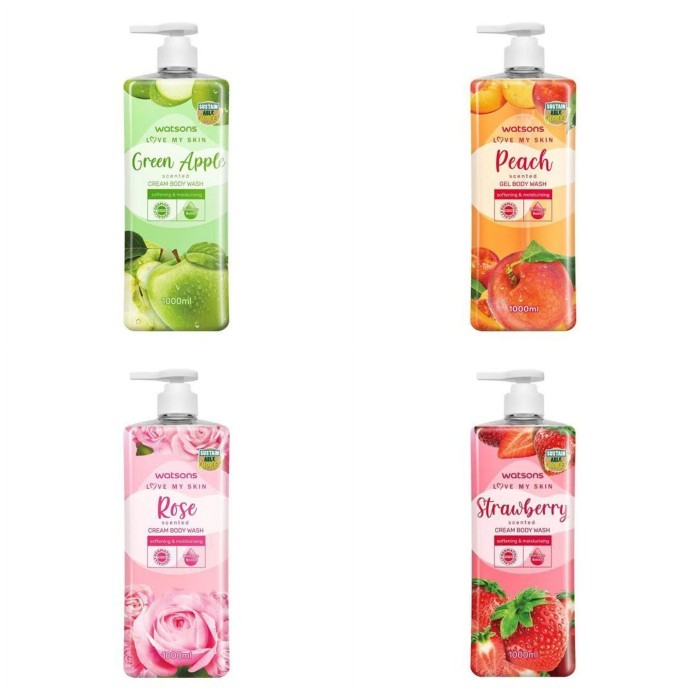 Watson Sabun Mandi Cair Botol Pump 1000ml Bodywash Watson Botol 1Liter - Lavender