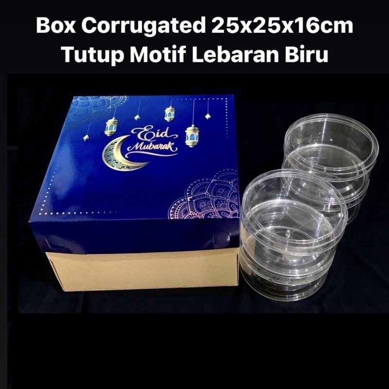 

( 5 pcs ) Dus Eid Mubarak Hampers Cake Tart Box Packaging Brownies Lebaran Ukuran 25x25x16 cm