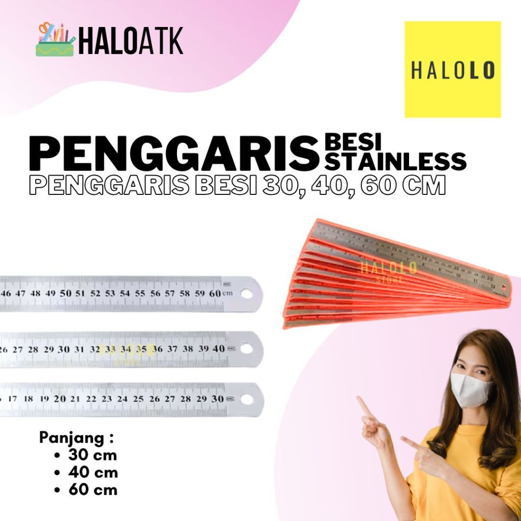 

Penggaris Besi Penggaris Stainless Steel Ruler Penggaris Besi 30 / 40 / 60 cm