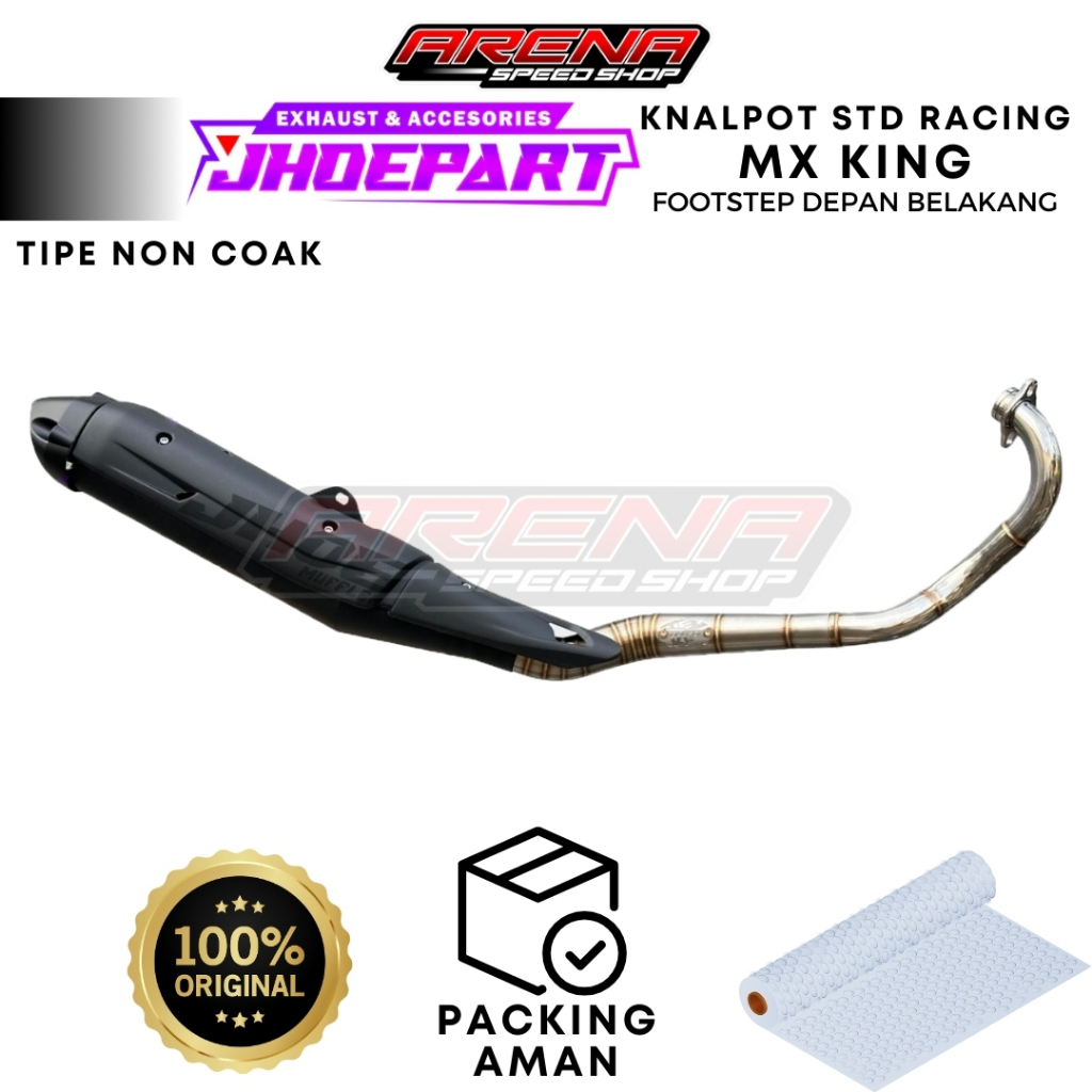 JHOE Part Knalpot Standar Racing MX King Non Coak Bodi Kasar Original JHOE Muffler Exoz Cutting std