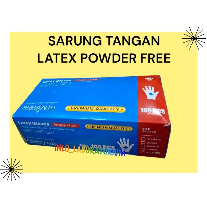 Onehealth Sarung Tangan Latex Gloves Powdered Free KEMENKES RI AKD 10903220059
