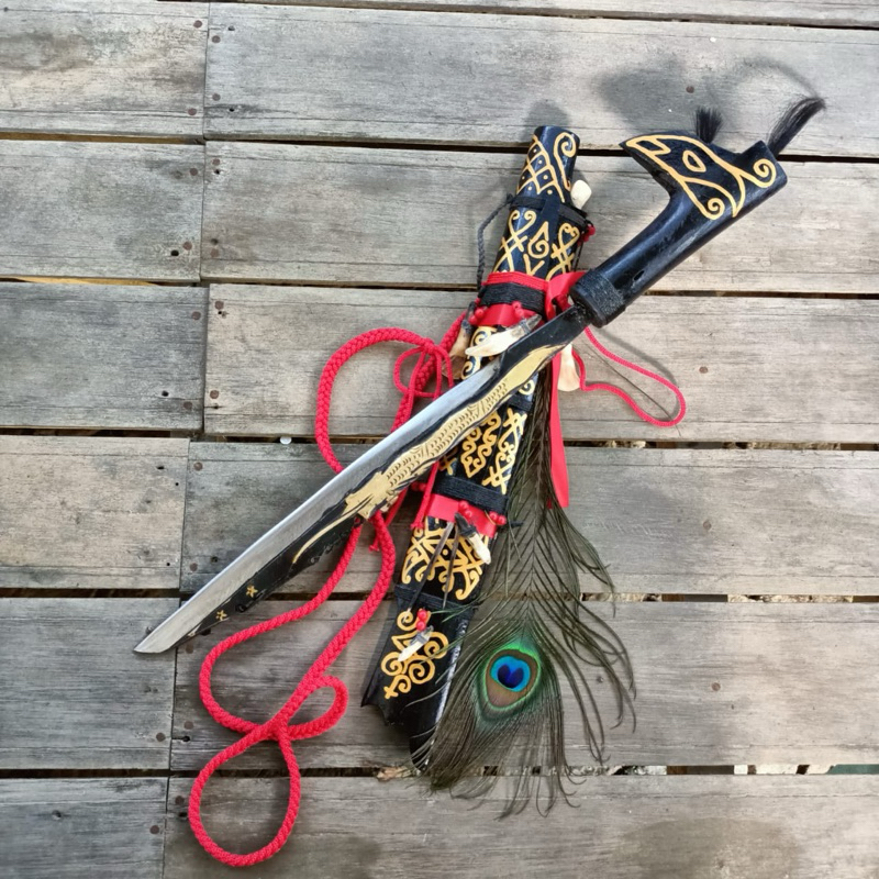 mandau khas dayak kalimantan asli ukuran mini size 50cm