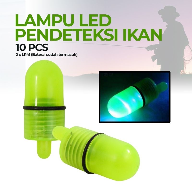 Lampu Pelampung LED Pancing Sensor 10PCS Pendeteksi Strike Penanda Lokasi Kail Setarlet Otomatis Men