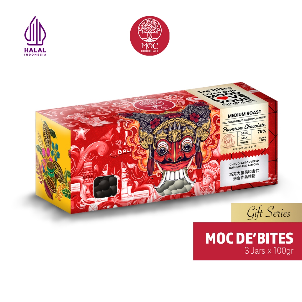 

MOC Chocolate - Gift De'Bites 3x100g - Halal - Cokelat Gift - Cokelat Hadiah