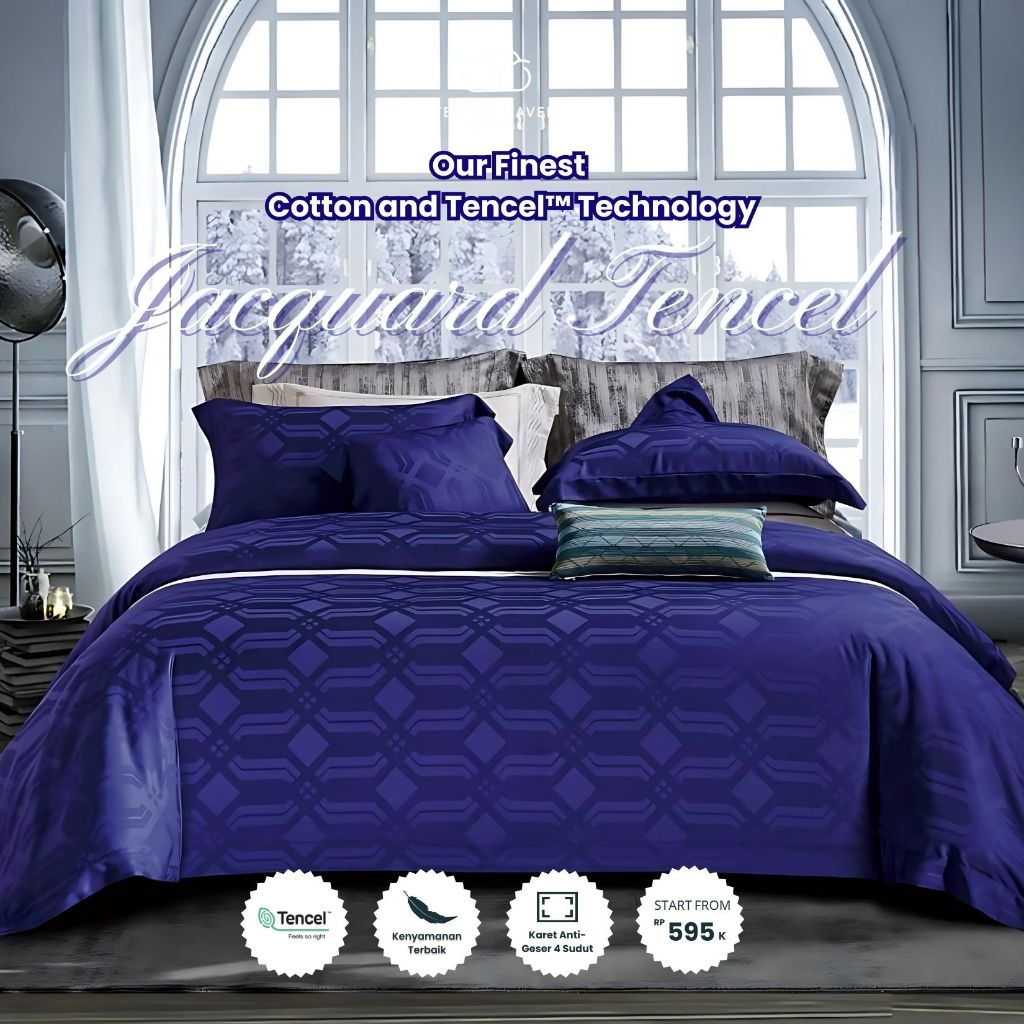 Sprei dan BedCover Jacquard Sutra Serat Bamboo Original 80s | Sprei KingKoil Sutra Emboss tinggi 40