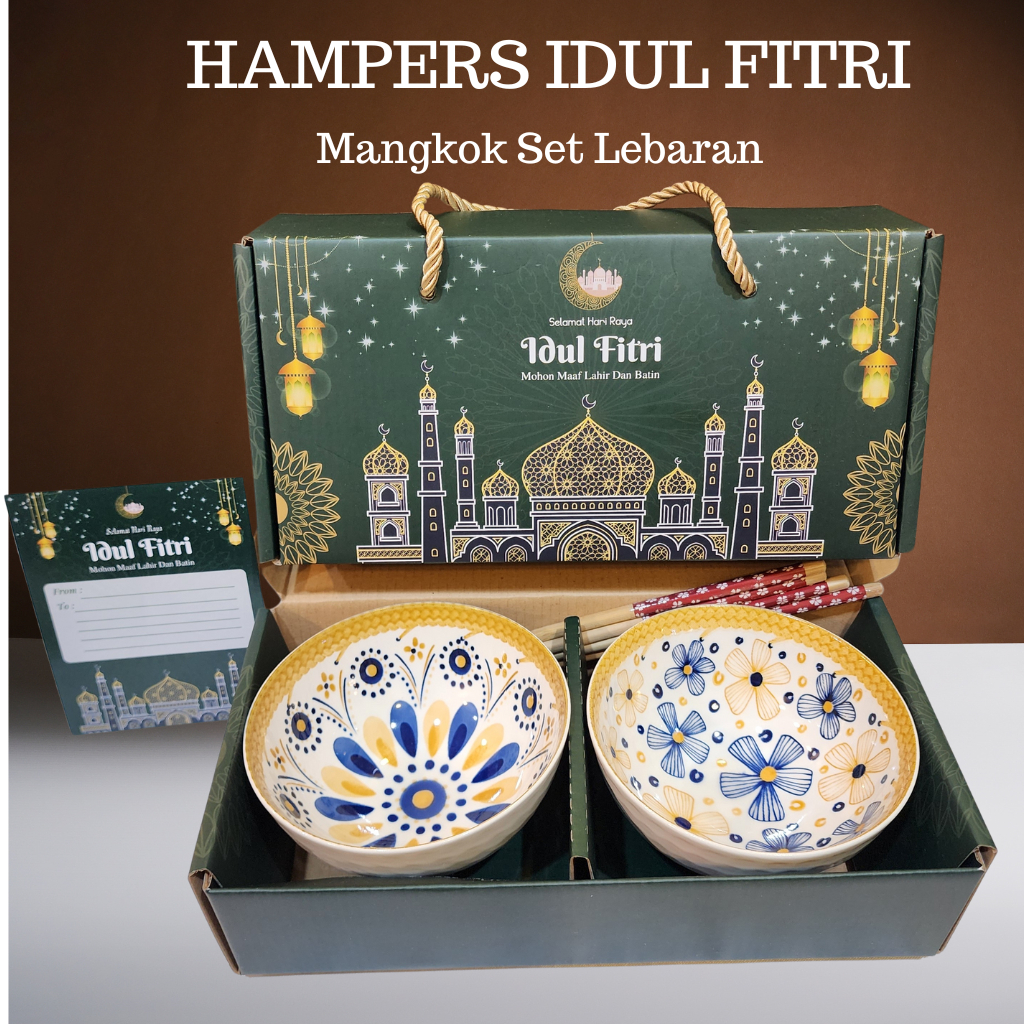 Mangkok Keramik set Hampers Idul Fitri / Mangkok Idul Fitri / Parcel Lebaran