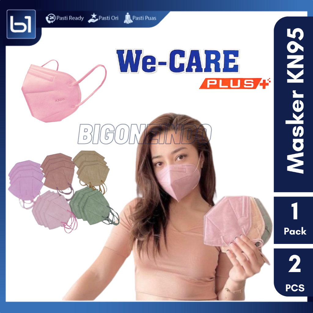 Masker KN95 6 Ply Premium, We Care KN95 6 Ply, Kn95 6ply Warna Pastel, Disposable Face Mask