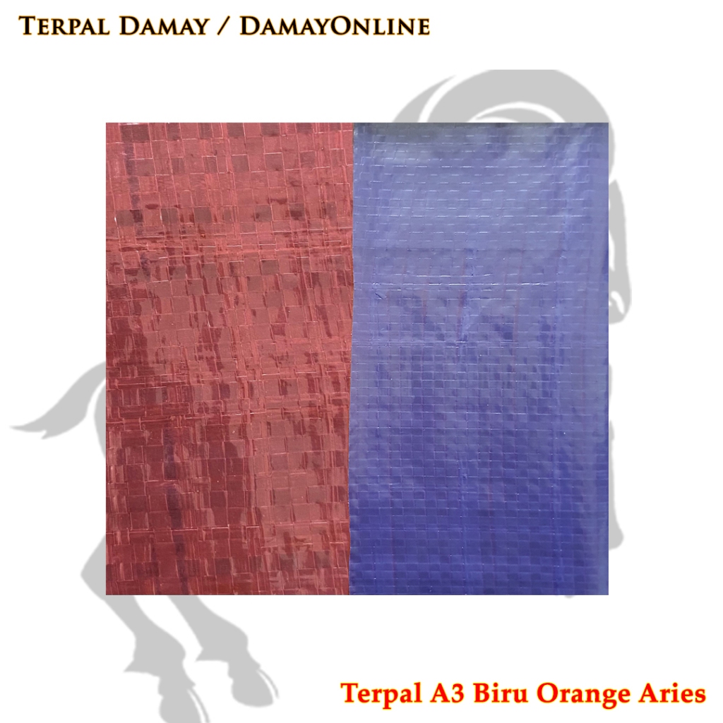 Terpal Rol A3 Biru Orange Recycle Aries ( Harga / Rol )