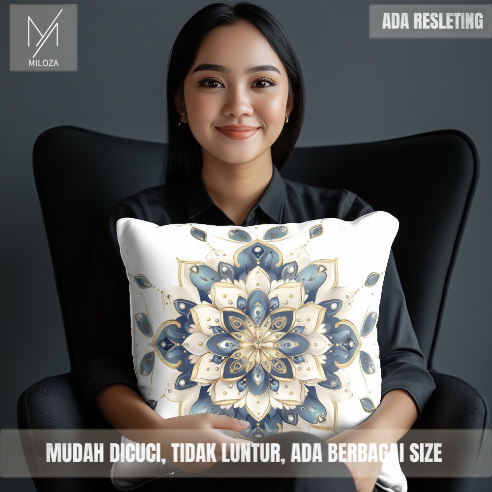 Sarung Bantal Sofa Motif Klasik Etnik LV 87 - Tebal Kualitas Premium Full Printing Anti Luntur