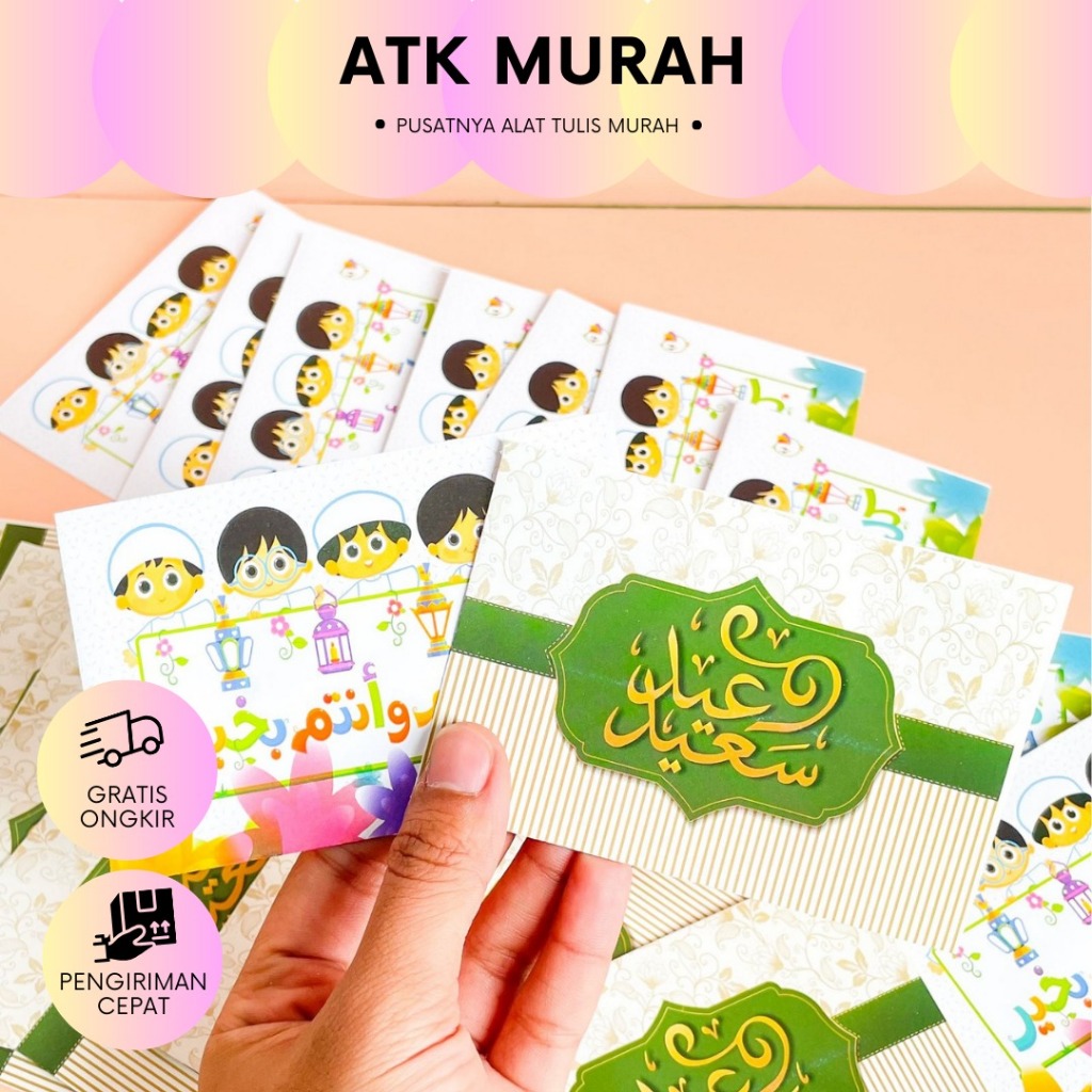 

( 1 SET 10 PCS ) AMPLOP LEBARAN IDUL FITRI UKURAN 7,3 X 10,5 CM MN-1153 BERKARAKTER LUCU TERJANGKAU