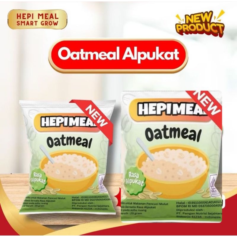 

1 PCS Oatmeal Rasa Avocado HepiMeal Makanan Untuk Bayi Hingga Dewasa Baik Untuk Ibu MPASI