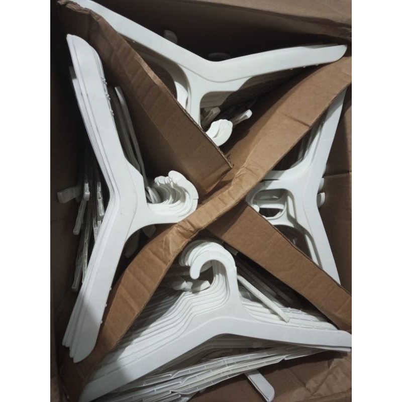 HANGER BAJU TEBAL DISTRO PUTIH SUSU UKURAN 38/43/49CM 10pcs