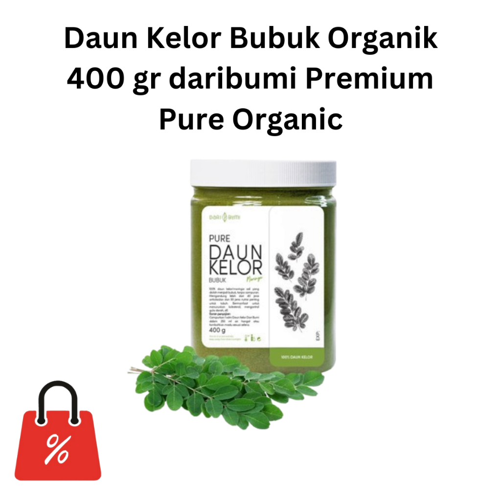 

Daun Kelor Bubuk Organik 400 gr daribumi Premium Pure Organic