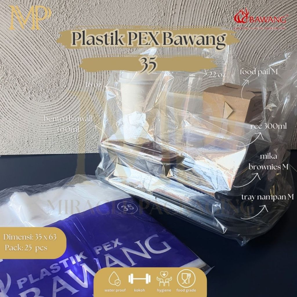 Kantong Plastik Kresek PE PEX Bawang Bening 35 / Kresek Bening PE Transparan / PEX Bawang