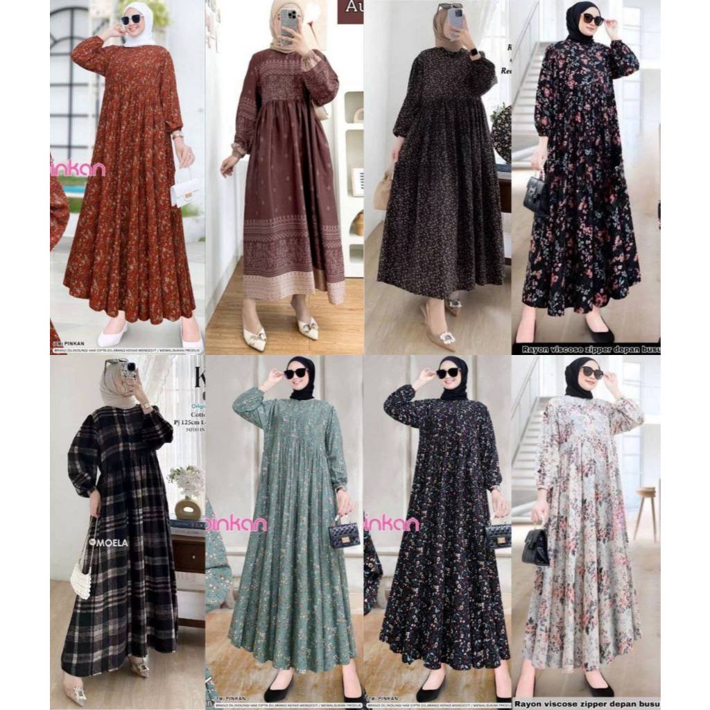 KALANA MIDI DRESS RAYON MOTIF//  MIDI DRESS RAYON MOTIF BUSUI// MIDI DRESS RAYON MOTIF TERBARU