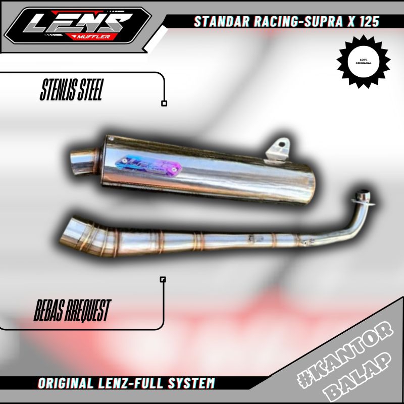 knalpot standar racing supra x 125 original lenz exhaust