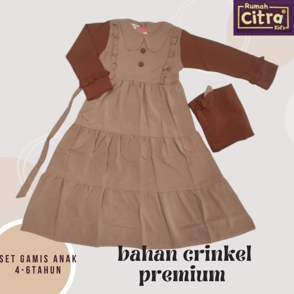 GROSIR GAMIS ANAK TERMURAH / GAMIS ANAK BY CITRA KIDS / BUSANA MUSLIM ANAK FREE HIJAB SYAR'I / GROSI