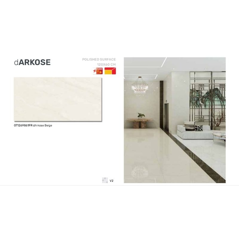 Roman Granit dArkose Beige Ukuran 120x60 gloss polished surface granit big slab untuk lantai indoor 
