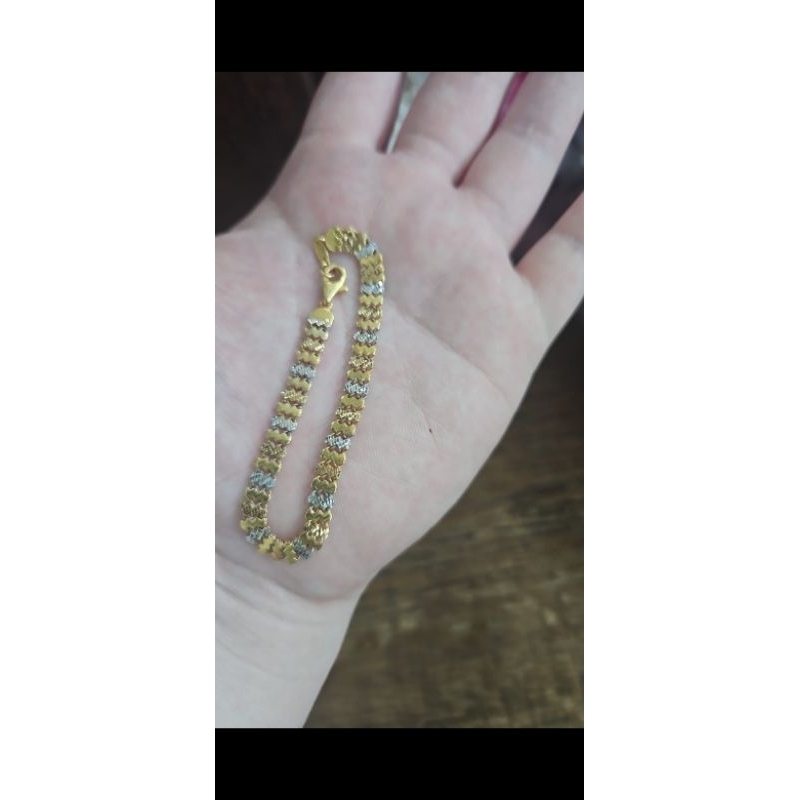 gelang serut italy permata hitam putih emas asli 750 17k 75% rosegold rose gold