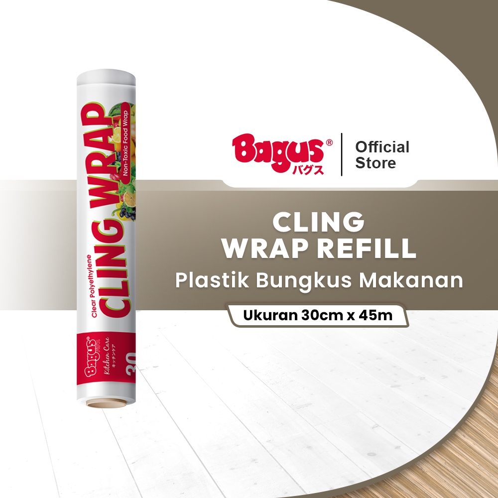 Bagus Plastik Pembungkus Makanan Cling Wrap Refill Ukuran 30cm x 45m - Tahan Panas, Kuat & Food Grad