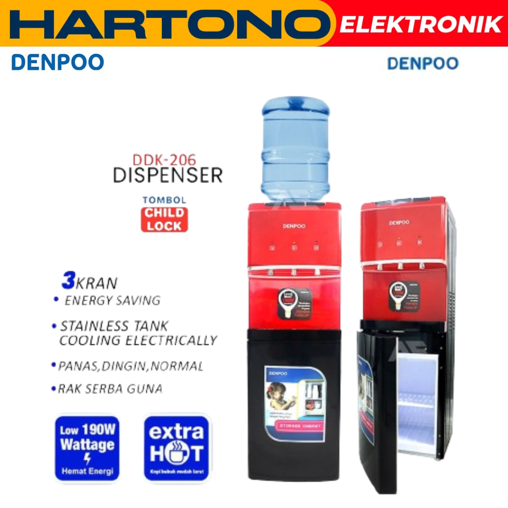 DENPOO DISPENSER GALON ATAS DDK 206