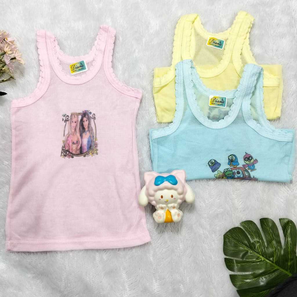 (6 PCS) SINGLET ANAK MOTIF JALA BOLONG KAOS DALAM ANAK BAYI BALITA MURAH - DIANA