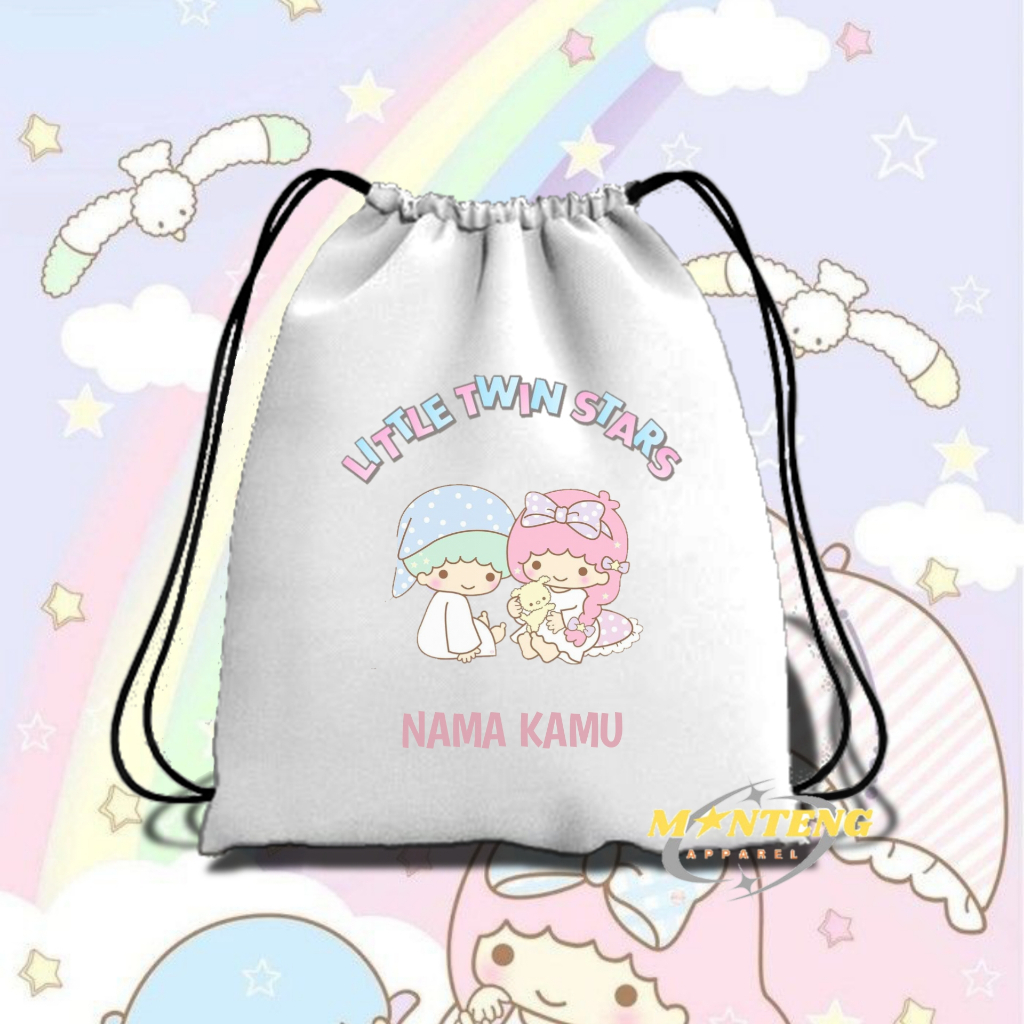 Tas Serut Anak Perempuan Little Twin Star/ Tas Serut Ngaji, Sekolah, Traveling/FREE NAMA