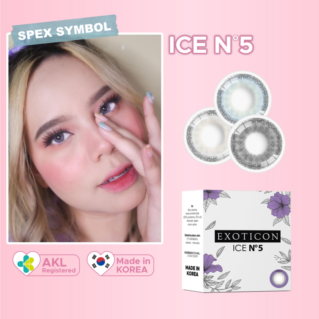 Softlens ICE N5 Varian Grey | Black | Blue By Exoticon | Soflens No Ring | Soflen Daily |Spex Symbol