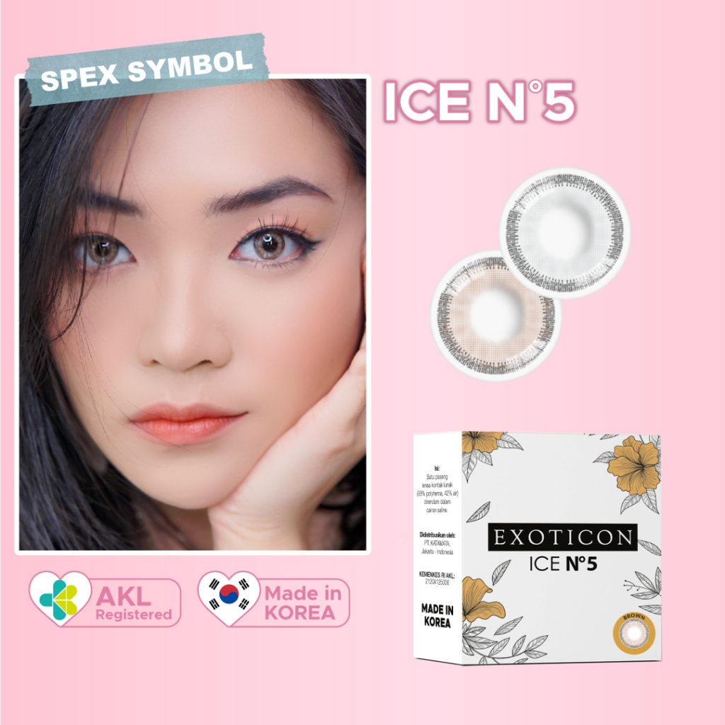 Softlens ICE N5 Varian Light Grey | Brown By Exoticon | Soflens No Ring | Soflen Daily |Spex Symbol