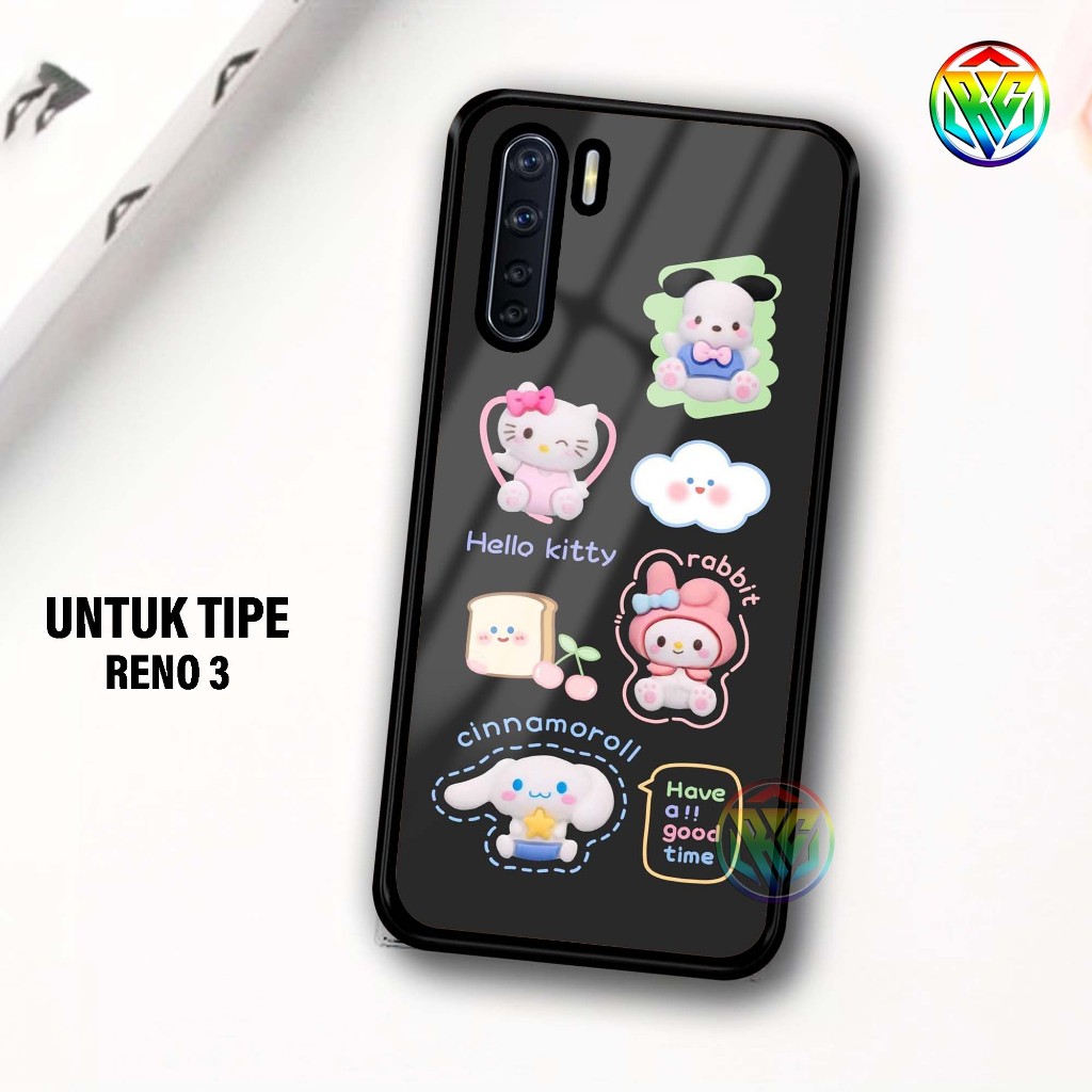 Real Case OPPO RENO 3 Terbaru Case kilau - New Case Glossy casing Hp OPPO RENO 3 [Motif CUTE] - Hard