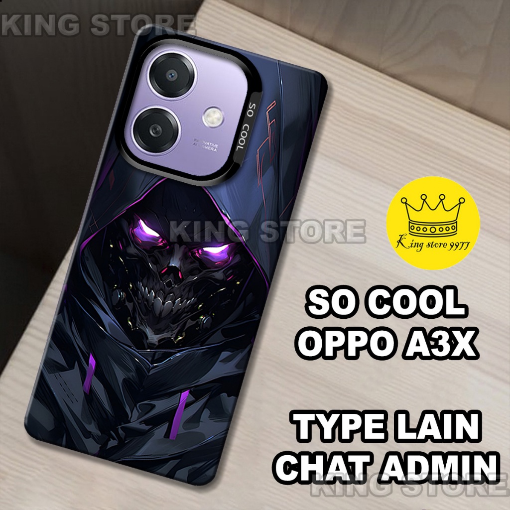 (KS12)  Case OPPO A3X 2024 / Motif gambar Skull/casing OPPO A3X/cassing OPPO A3X/kesing hp/silicone/