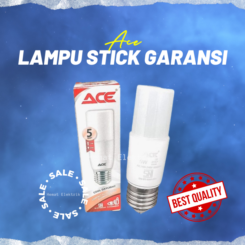 Lampu Bohlam LED Stick ACE 5 Watt Garansi 1 Tahun
