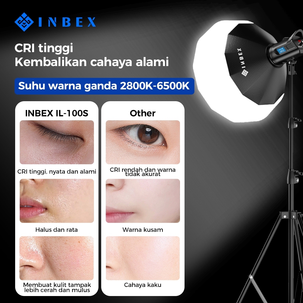 INBEX Collapsible Lantern Softbox Paket Lampu Foto Studio Lightstand Professional Fill Lampu