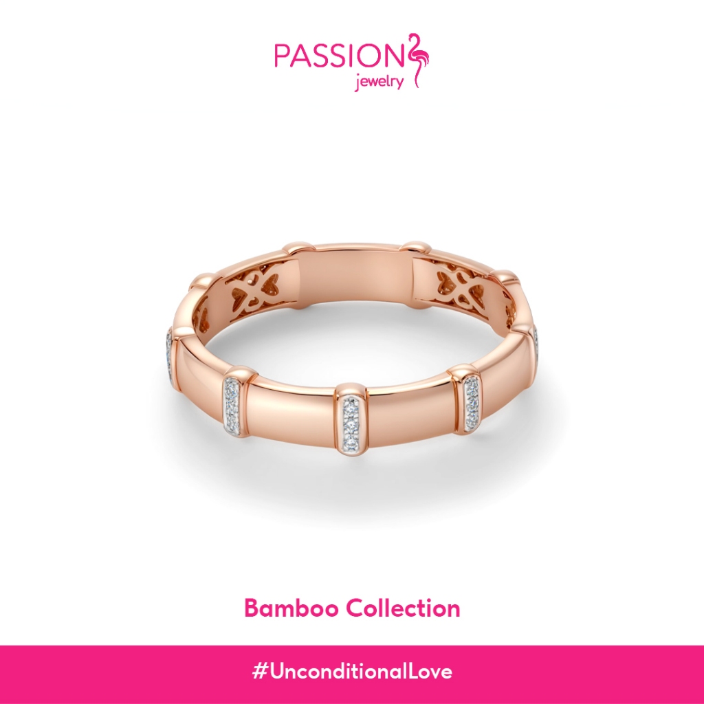 Passion Jewelry - Cincin Berlian Wanita Bamboo Emas 18KCWF3108