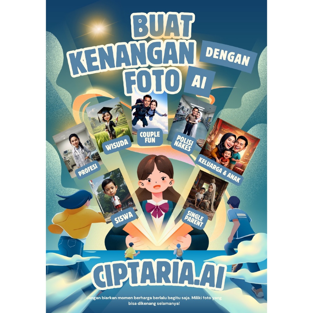 Foto Karikatur Custom Digital Bingkai Karikatur Wajah Hadiah Ulang Tahun, Kado, Farewell, Graduation