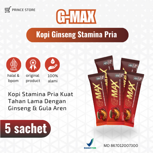 

G-MAX - 5 Sachet Kopi Stamina Pria Tahan Lama Ampuh Original Bpom