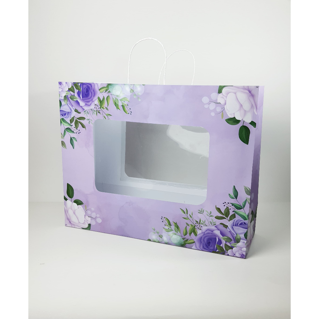 

Paperbag Jumbo + Mika Untuk Bucket (Floral Purple) Uk 50x17x39cm